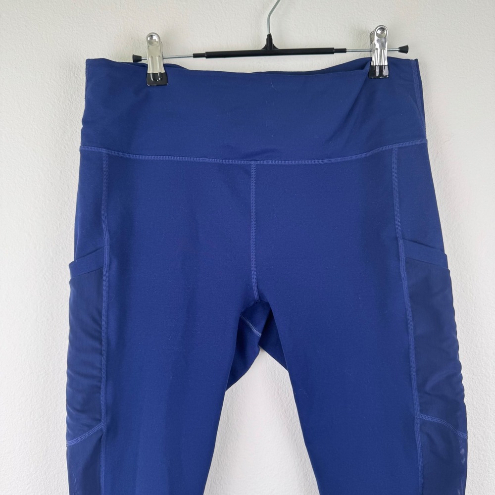 Fabletics Powerhold Leggings Womens XL Blue Excellent Mesh Pocket Athleisure - Picture 2 of 8